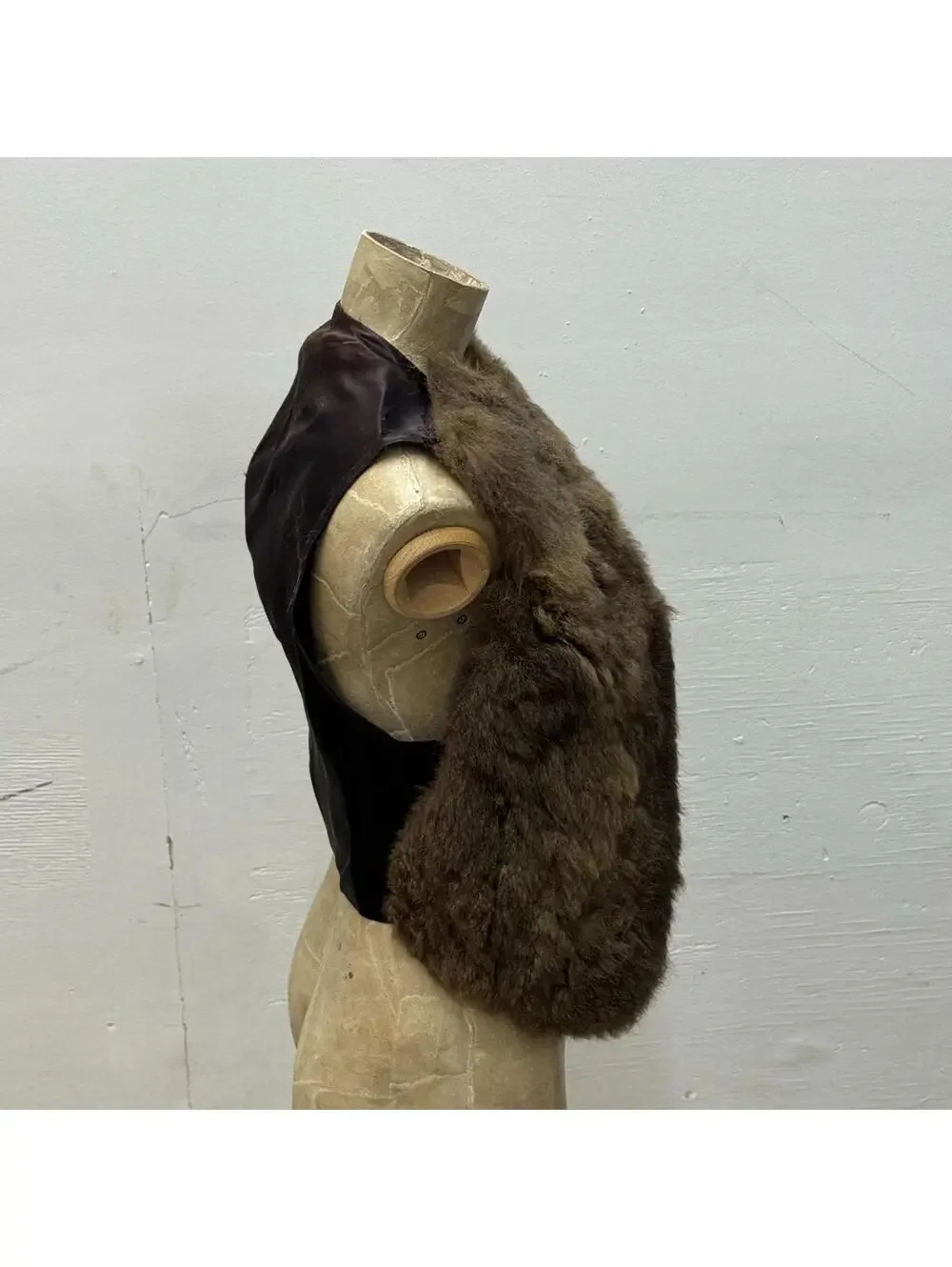 Vintage 60s 70s Rabbit Fur Western Film Costume Vest